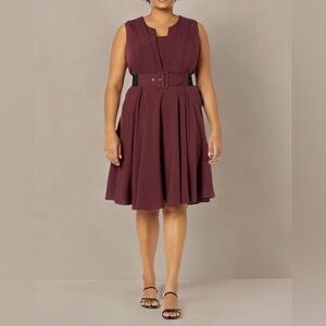 NWT Vintage Veronica Dress in Bordeaux, City Chic Size Small (Plus Size 16)